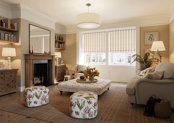 Noble Stripe, Moss - Roman Blind - Image 6